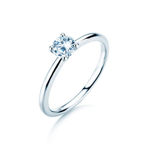 Engagement ring Classic 4 in 14K white gold with diamond 0.40ct H/SI