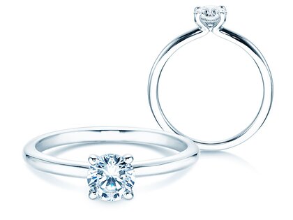 Engagement ring Classic 4 in 14K white gold with lab-grown diamond 0.50ct E/VS