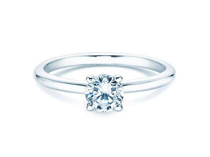 Engagement ring Classic 4 in 14K white gold with lab-grown diamond 0.50ct E/VS