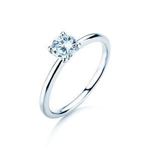 Engagement ring Classic 4 in 14K white gold with lab-grown diamond 0.50ct E/VS