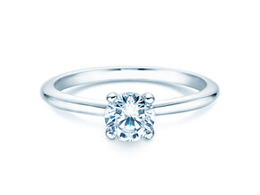 Engagement ring Classic 4 in 9K white gold with diamond 0.60ct H/SI