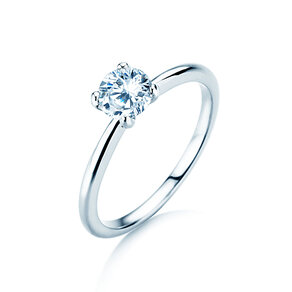 Engagement ring Classic 4 in 9K white gold with diamond 0.60ct H/SI