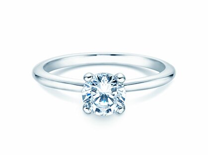 Engagement ring Classic 4 in 9K white gold with diamond 1.00ct H/SI