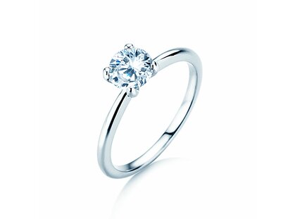 Engagement ring Classic 4 in 9K white gold with diamond 1.00ct H/SI