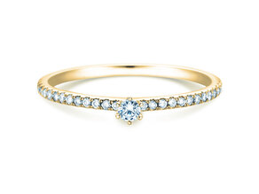 Engagement ring Classic Pavé in 18K yellow gold with diamonds 0.20ct G/SI