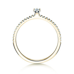 Engagement ring Classic Pavé in 18K yellow gold with diamonds 0.20ct G/SI