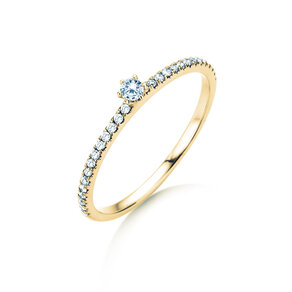 Engagement ring Classic Pavé in 18K yellow gold with diamonds 0.20ct G/SI
