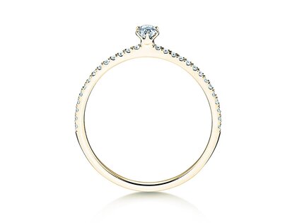 Engagement ring Classic Pavé in 18K yellow gold with diamonds 0.30ct G/SI
