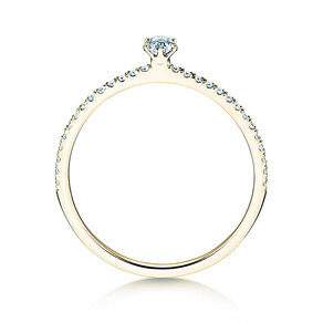 Engagement ring Classic Pavé in 18K yellow gold with diamonds 0.30ct G/SI