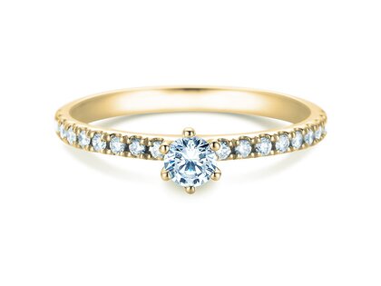 Engagement ring Classic Pavé in 18K yellow gold with diamonds 0.40ct G/SI