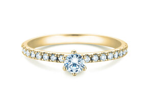 Engagement ring Classic Pavé in 18K yellow gold with diamonds 0.40ct G/SI
