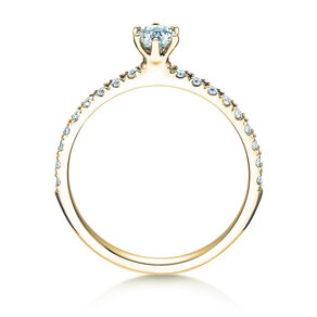 Engagement ring Classic Pavé in 18K yellow gold with diamonds 0.40ct G/SI