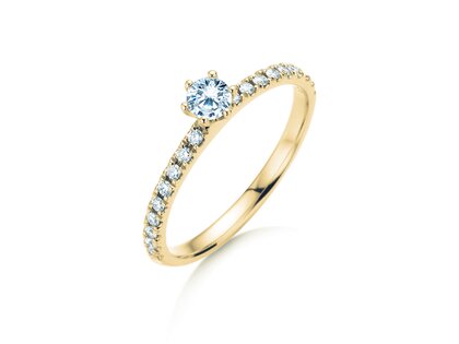 Engagement ring Classic Pavé in 18K yellow gold with diamonds 0.40ct G/SI