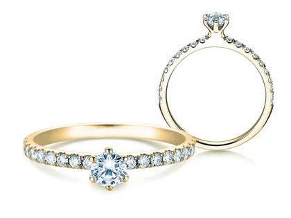 Engagement ring Classic Pavé in 14K yellow gold with diamonds 0.50ct G/SI