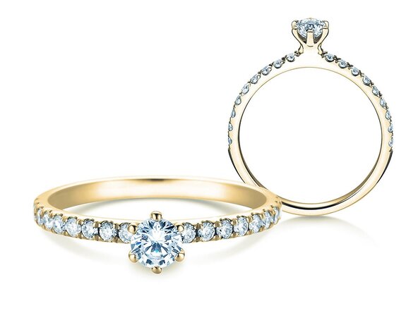 Engagement ring Classic Pavé in 14K yellow gold with diamonds 0.50ct G/SI