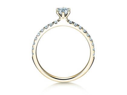 Engagement ring Classic Pavé in 14K yellow gold with diamonds 0.50ct G/SI