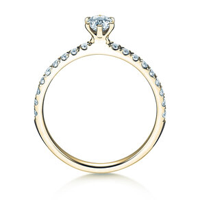 Engagement ring Classic Pavé in 14K yellow gold with diamonds 0.50ct G/SI