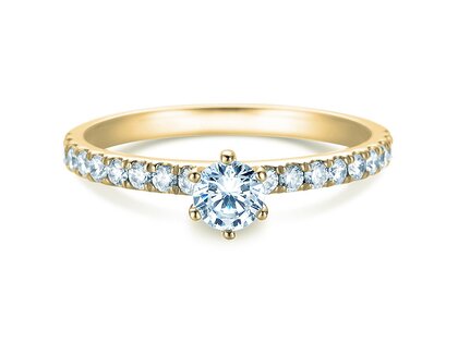 Engagement ring Classic Pavé in 18K yellow gold with diamonds 0.60ct G/SI