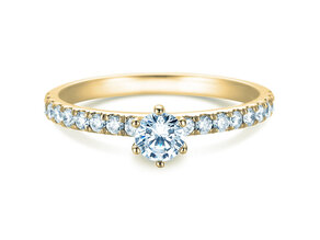 Engagement ring Classic Pavé in 18K yellow gold with diamonds 0.60ct G/SI