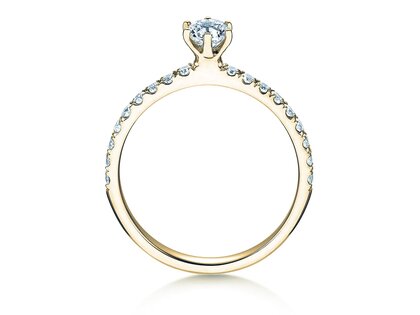 Engagement ring Classic Pavé in 18K yellow gold with diamonds 0.60ct G/SI