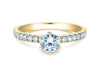 Engagement ring Classic Pavé in yellow gold