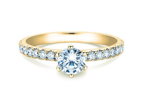 Engagement ring Classic Pavé in yellow gold