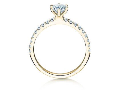 Engagement ring Classic Pavé in yellow gold