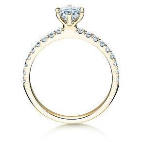Engagement ring Classic Pavé in yellow gold