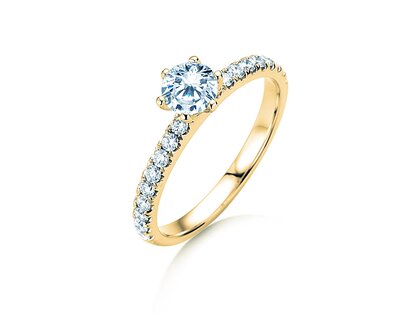 Engagement ring Classic Pavé in yellow gold