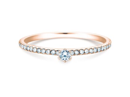 Engagement ring Classic Pavé in 18K rosé gold with diamonds 0.20ct G/SI