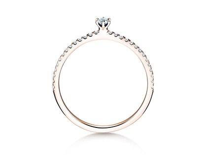 Engagement ring Classic Pavé in 18K rosé gold with diamonds 0.20ct G/SI