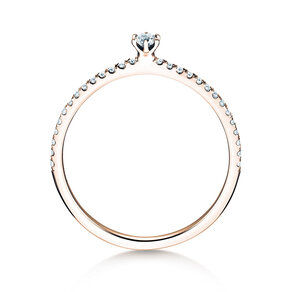 Engagement ring Classic Pavé in 18K rosé gold with diamonds 0.20ct G/SI
