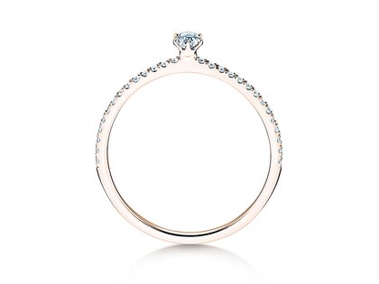 Engagement ring Classic Pavé in 18K rosé gold with diamonds 0.30ct G/SI