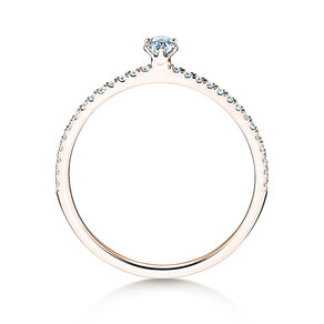 Engagement ring Classic Pavé in 18K rosé gold with diamonds 0.30ct G/SI
