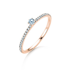 Engagement ring Classic Pavé in 18K rosé gold with diamonds 0.30ct G/SI