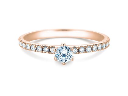 Engagement ring Classic Pavé in 14K rosé gold with diamonds 0.40ct G/SI
