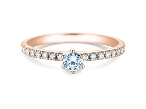 Engagement ring Classic Pavé in 14K rosé gold with diamonds 0.40ct G/SI