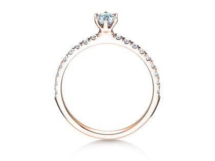 Engagement ring Classic Pavé in 14K rosé gold with diamonds 0.40ct G/SI