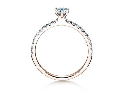 Engagement ring Classic Pavé in 9K rosé gold with diamonds 0.50ct G/SI