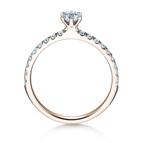 Engagement ring Classic Pavé in 9K rosé gold with diamonds 0.50ct G/SI