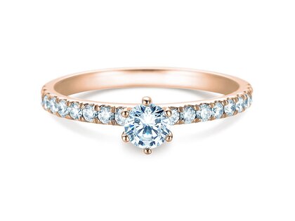 Engagement ring Classic Pavé in 14K rosé gold with diamonds 0.60ct G/SI