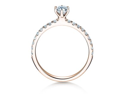 Engagement ring Classic Pavé in 14K rosé gold with diamonds 0.60ct G/SI