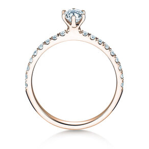Engagement ring Classic Pavé in 14K rosé gold with diamonds 0.60ct G/SI
