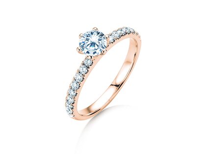 Engagement ring Classic Pavé in rose gold