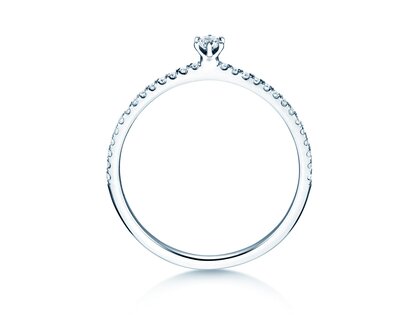 Engagement ring Classic Pavé in 14K white gold with diamonds 0.20ct G/SI