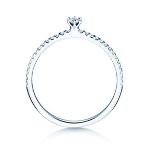 Engagement ring Classic Pavé in 14K white gold with diamonds 0.20ct G/SI