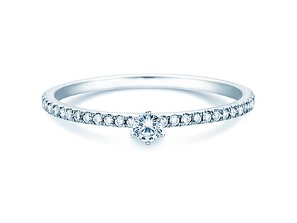 Engagement ring Classic Pavé in 18K white gold with diamonds 0.30ct G/SI