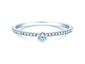 Engagement ring Classic Pavé in 18K white gold with diamonds 0.30ct G/SI