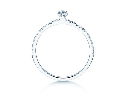 Engagement ring Classic Pavé in 18K white gold with diamonds 0.30ct G/SI