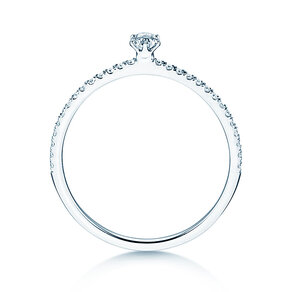 Engagement ring Classic Pavé in 18K white gold with diamonds 0.30ct G/SI